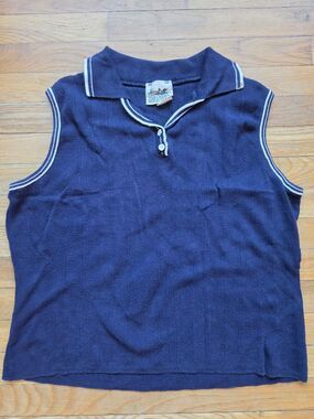 Vintage Northern Reflections pullover blue polo sweater vest size xl